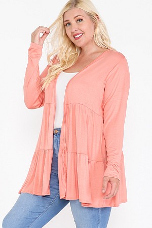 SOLID LONG SLEEVE CARDIGAN 